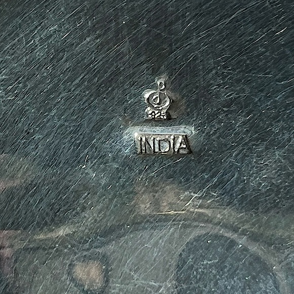 Vintage Red Jasper & Pearl Sterling Silver Pendant - Picture 3 of 4